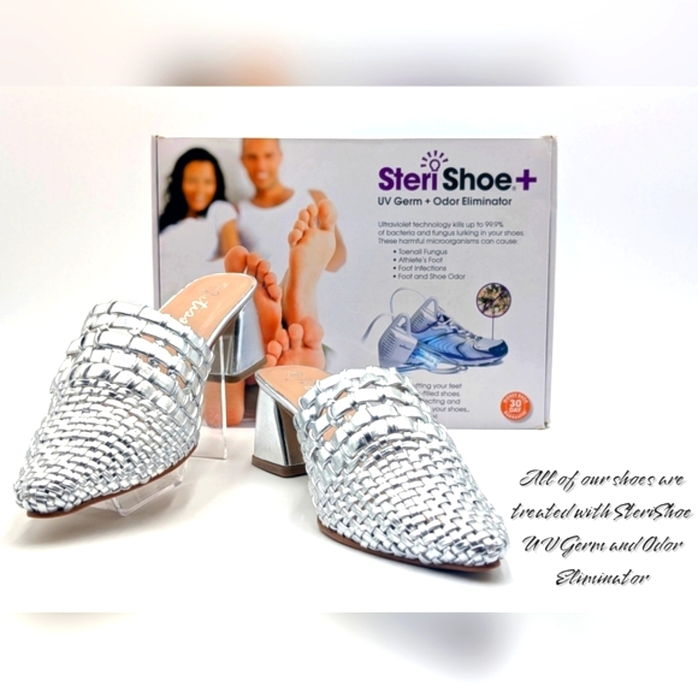 Matisse Lexie Silver Woven Mule Size 10 - Picture 14 of 17